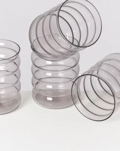 Joia Glas groß bubble grau 4er-Set