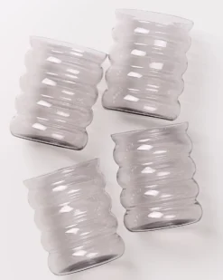 Joia Glas groß bubble grau 4er-Set