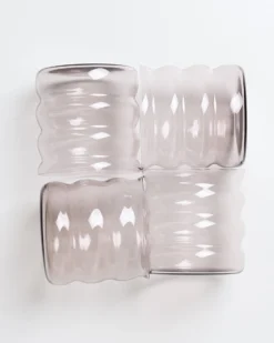 Joia Glas klein bubble grau 4er-Set