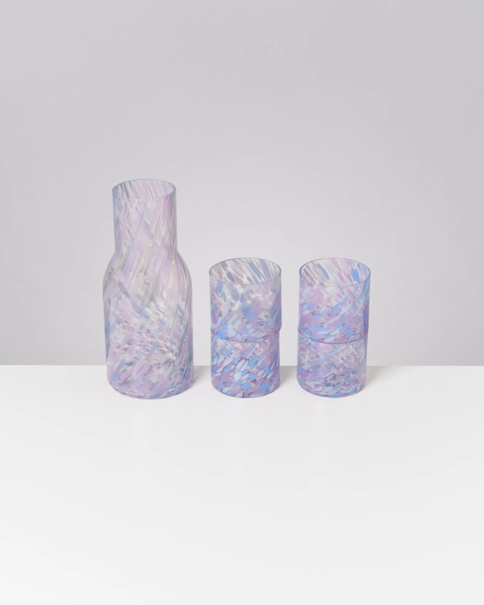 Joia Glas klein drops blau lila 5er-Set