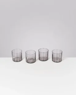 Joia Glas klein flower grau 4er-Set