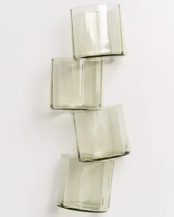 Joia Glas klein flower smaragd 4er-Set