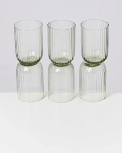 Joia Glas klein riffled smaragd 6er-Set