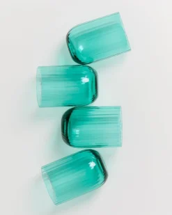 Joia - Glass riffled turquoise