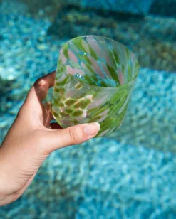 Joia - Glass small drops green pink