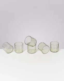 Joia - Set of 6 glasses flower emerald
