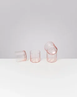 Joia - Set of 4 glasses flower pink opal