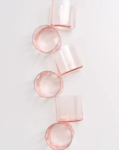 Joia - Set of 6 glasses flower pink opal