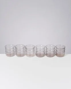 Joia - Set of 6 glass small bubble amethyst