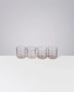 Joia - Set of 4 glass small bubble amethyst