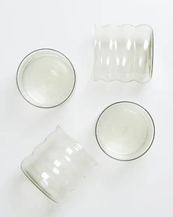 Joia - Set of 4 glass small bubble emerald