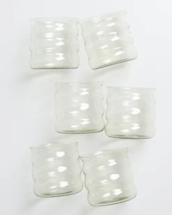 Joia - Set of 6 glass small bubble emerald