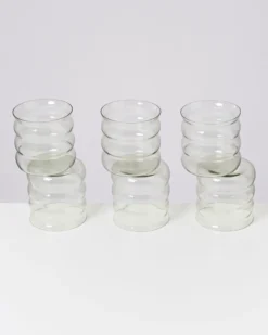Joia - Set of 6 glass small bubble emerald