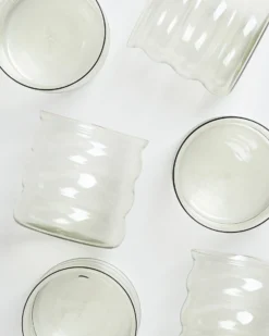 Joia - Set of 6 glass small bubble emerald