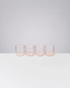 Joia - Set of 4 glass small pink opal
