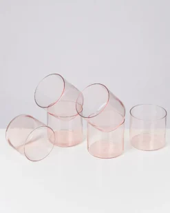 Joia - Set of 6 glass small pink opal