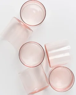 Joia - Set of 6 glass small pink opal