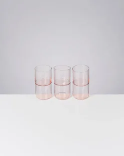 Joia - Set of 6 glass small pink opal
