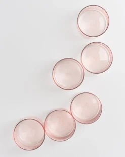 Joia - Set of 6 glass small pink opal