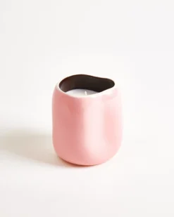 João - scented candle "Vanilla Wood" pink brown