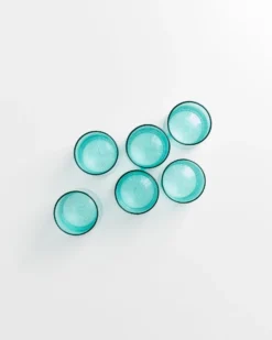 Leiria Glas klein riffled grün 6er-Set