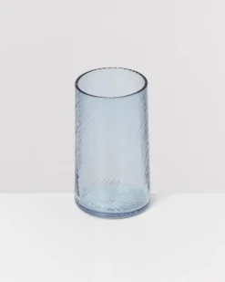 Leiria - Set of 4 glass riffled blue
