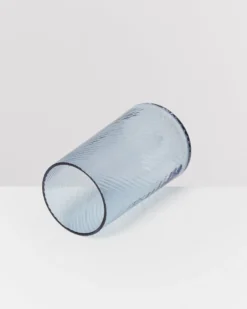 Leiria - Set of 4 glass riffled blue
