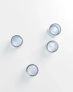 Leiria - Set of 4 glass riffled blue