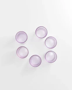 Leiria - Set of 6 glass riffled purple