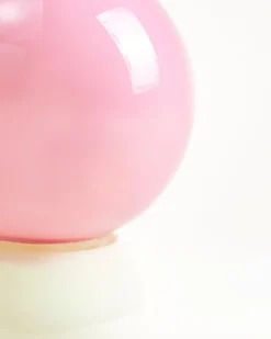 Lumo - Glass lamp pink light green