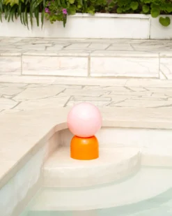 Lumo - Glass lamp pink orange