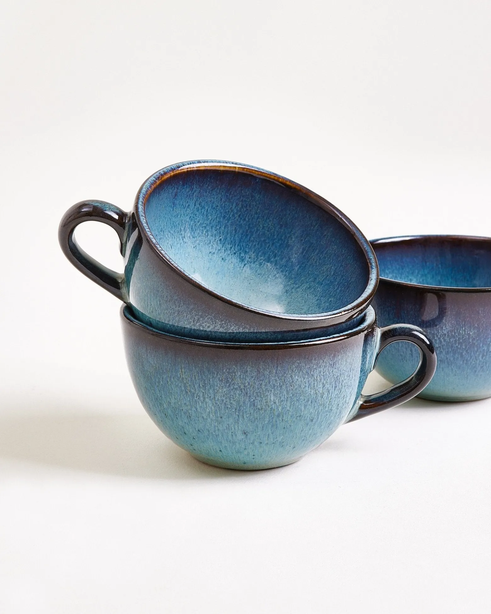 Madeira Cappuccinotasse & Untertasse klein classic grünblau 4er-Set