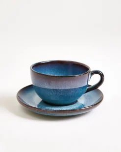 Madeira Cappuccinotasse & Untertasse klein classic grünblau 6er-Set