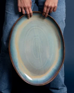Madeira Servierplatte XL oval grünblau