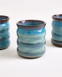 Madeira - Set of 4 cups large bubble green-blue