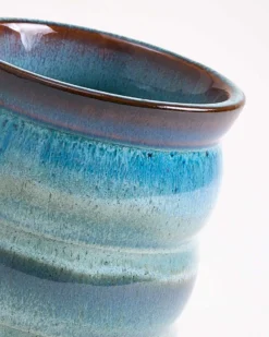 Madeira - Set of 6 cups large bubble green-blue