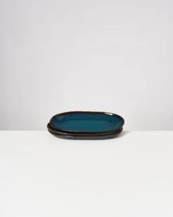 Melides Servierplatte M oceanblue