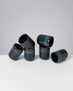 Melides - Set of 6 mugs large oceanblue