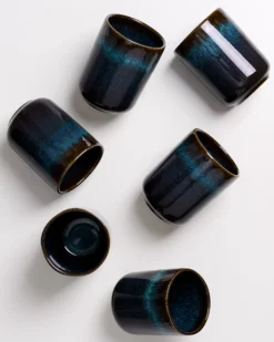 Melides - Set of 6 mugs large oceanblue