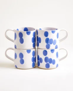 Nódoa - Large mug dotted blue Set of 4