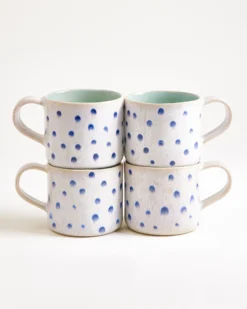 Nódoa - Large mug dotted mint blue Set of 4