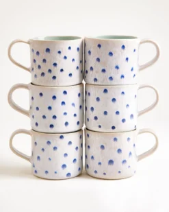 Nódoa - Large mug dotted mint blue Set of 6