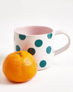 Nódoa - Large mug dotted pink green Set of 6