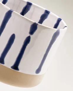Nódoa - Large mug striped white blue