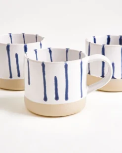 Nódoa - Large mug striped white blue