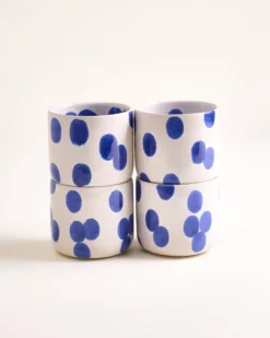 Nódoa - Set of 4 Cups large Blue dots