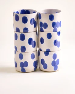 Nódoa - Set of 6 Cups large Blue dots
