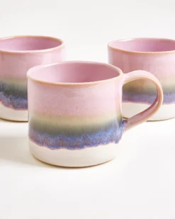Nódoa Tasse groß dipped rosa grün 4er-Set