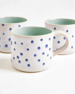 Nódoa Tasse groß gepunktet mint blau 4er-Set