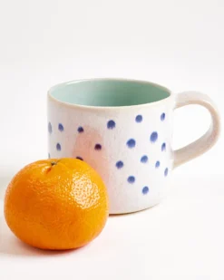 Nódoa Tasse groß gepunktet mint blau 4er-Set